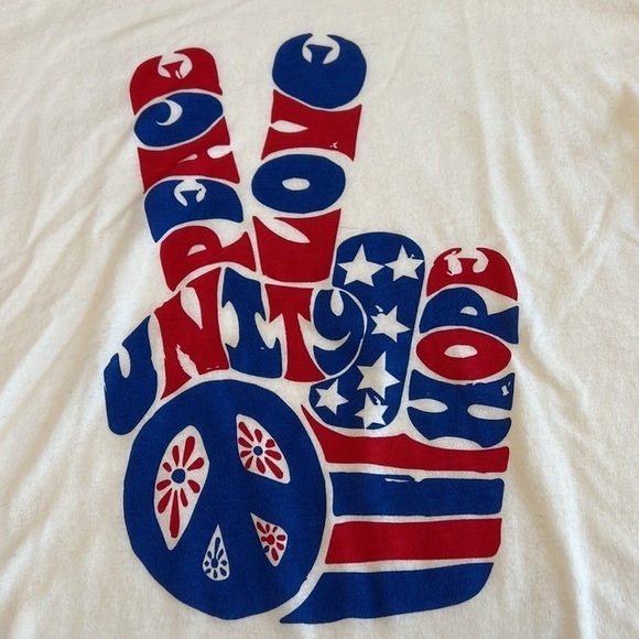 Lucky Brand Peace Love Unity Hope T Shirt Red White Blue America 2X NWT - Picture 6 of 6